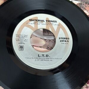 L.T.D. - BACK IN LOVE AGAIN / MATERIAL THINGS -  7" VINYL 45 RPM